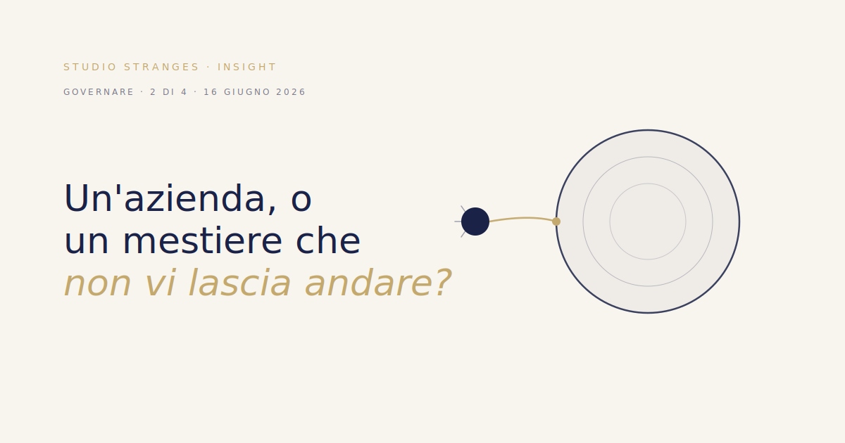Il nodo che lega chi guida a ciò che ha costruito — Capitolo Governare, Studio Stranges Insight
